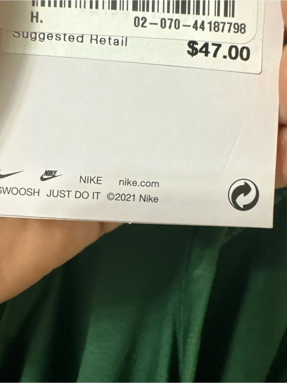 Nike Green Sleeveless Training Tank with White Accents
